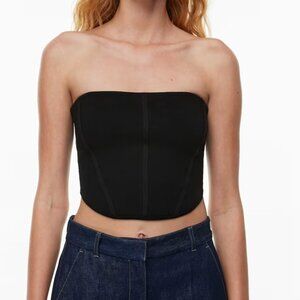 ARITZIA SCULPT KNIT BUSTIER TUBE TOP BLACK XXS